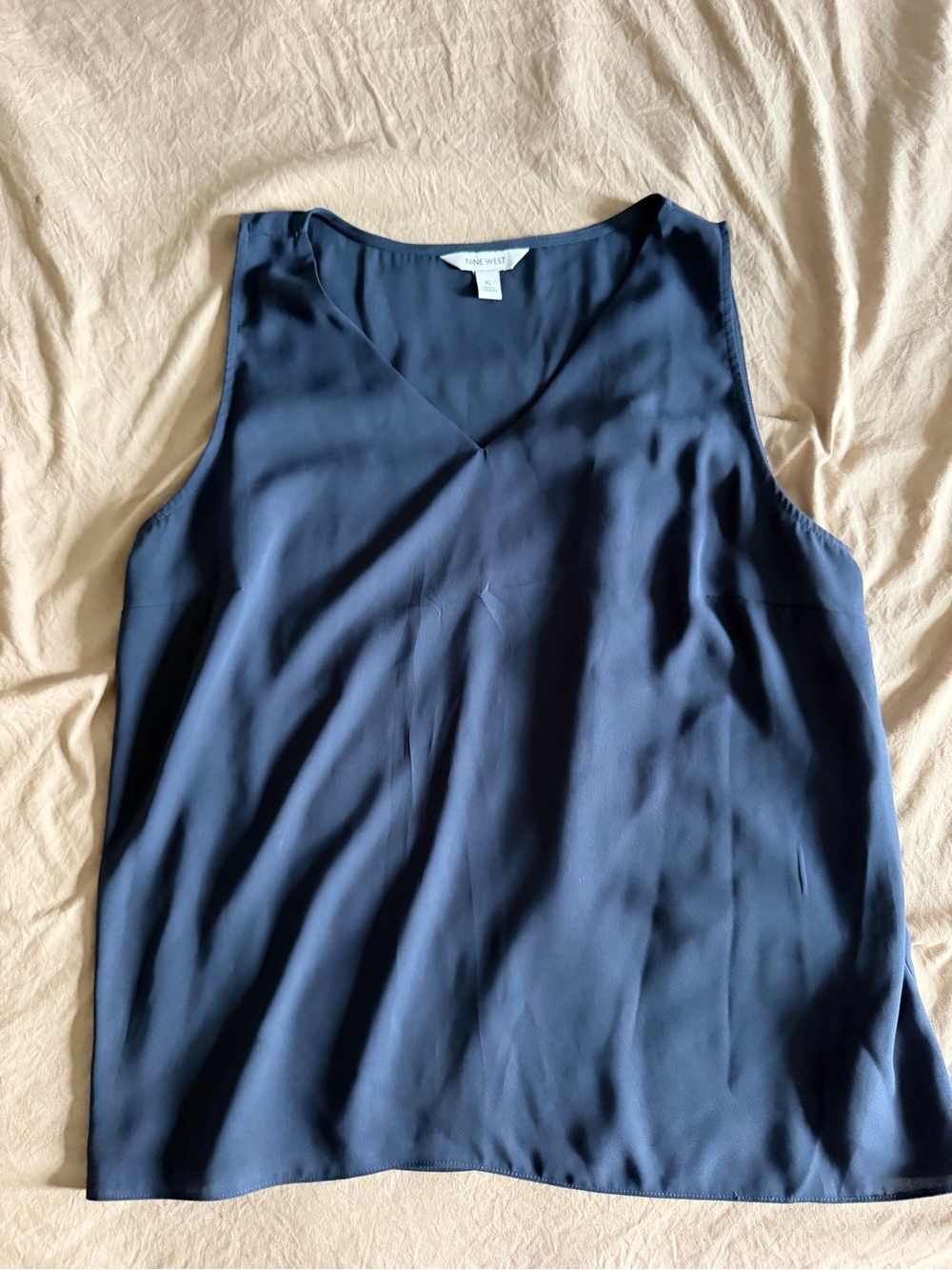 Nine West Deep Navy V-Neck Sleeveless Top